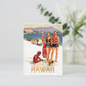 Carte Postale Hawaii, couple en vacances sur la côte (Debout devant)