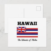 Carte Postale Hawaii, Drapeau et Devise (Devant / Derrière)