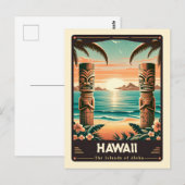 Carte Postale Hawaii | Esprit patriotique Vintage (Devant / Derrière)