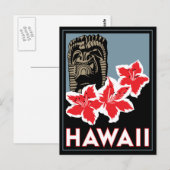 Carte Postale hawaii états-unis usa art déco retro voyage (Devant / Derrière)