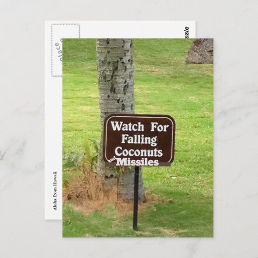 Carte Postale Hawaii False Missile Warning Scare 2018 (Devant / Derrière)
