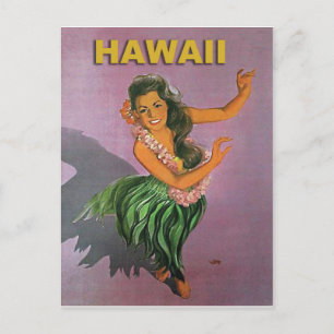 Carte Postale Hawaii, fille Hula danse traditionnelle, voyage vi