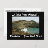 Carte Postale Hawaii Green Sand Beach (Devant / Derrière)