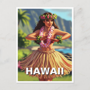 Carte Postale Hawaii Hula Dancer Voyage