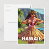 Carte Postale Hawaii Hula Dancer Voyage (Devant / Derrière)