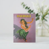 Carte Postale Hawaii, Hula girl danse traditionnelle, voyage vin (Debout devant)
