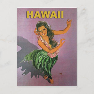 Carte Postale Hawaii, Hula girl danse traditionnelle, voyage vin