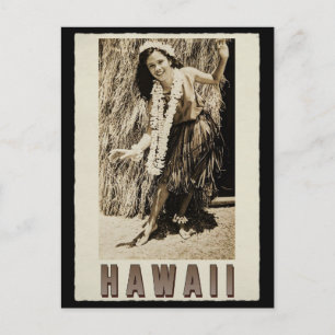 Carte Postale Hawaii Hula Girl Photo Vintage