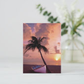 Carte Postale Hawaii Island Travel Beach Sunset Palm Tree Boat (Debout devant)