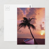 Carte Postale Hawaii Island Travel Beach Sunset Palm Tree Boat (Devant / Derrière)