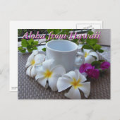 Carte Postale Hawaii Kona café et plumérias (Devant / Derrière)