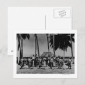 Carte Postale Hawaii - Ligne de Hula Girls Dancing (Devant / Derrière)