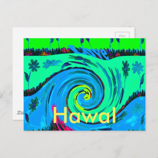 Carte postale Hawaii Modèle horizontal (Devant / Derrière)