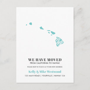 Carte Postale HAWAII Nous avons déménagé Nouvelle adresse Nouvea