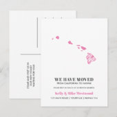Carte Postale HAWAII Nous avons déménagé Nouvelle adresse Nouvea (Devant / Derrière)