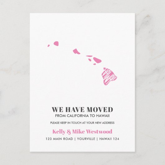 Carte Postale HAWAII Nous avons déménagé Nouvelle adresse Nouvea (Devant)