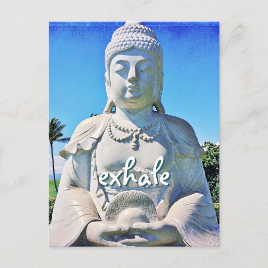 Carte Postale Hawaii paisible Bouddha Exhale Script Tropical (Devant)