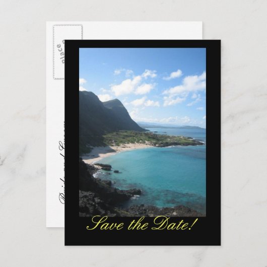 Carte postale Hawaii pour annoncer la date (Devant / Derrière)