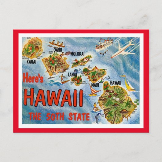 Carte Postale Hawaii Salutations Des États-Unis (Devant)