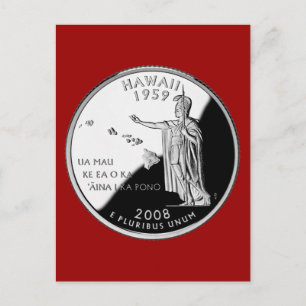 Carte Postale Hawaii State Faux Quarter