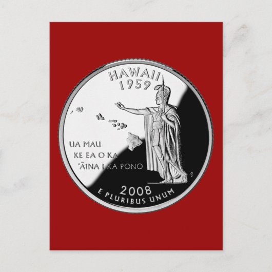 Carte Postale Hawaii State Faux Quarter (Devant)