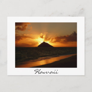 Carte postale Hawaii sunrise texte blanc