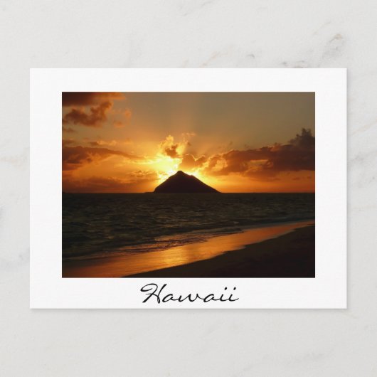 Carte postale Hawaii sunrise texte blanc (Devant)