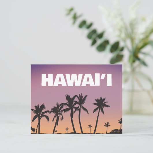 Carte Postale Hawaii Sunset Palm Tree Gradient Sky Postcard (Debout devant)
