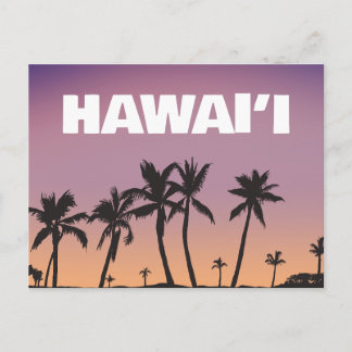 Carte Postale Hawaii Sunset Palm Tree Gradient Sky Postcard