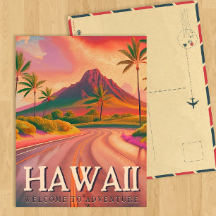 Carte Postale Hawaii Volcano Road Tropical Sunset Souvenirs 1960