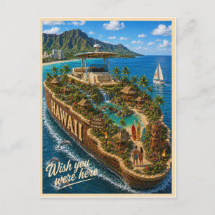 Carte Postale Hawaii Vous auriez adoré être ici Série des Ét