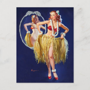 Carte Postale Hawaiian Girl Pin Up