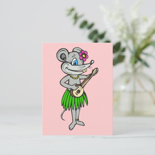 Carte Postale Hawaiian Hula Mouse (Debout devant)