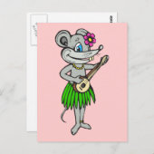 Carte Postale Hawaiian Hula Mouse (Devant / Derrière)