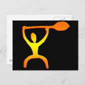 Carte Postale Hawaiian Paddle Man Petroglyph - Postcard (Devant / Derrière)