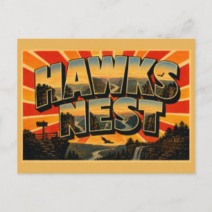Carte Postale Hawks Nest State Park WV Vue sur le gouffre Art
