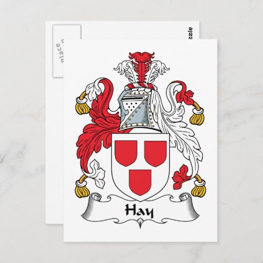 Carte Postale Hay Family Crest (Devant / Derrière)