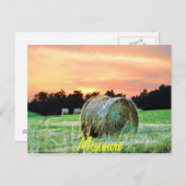Carte Postale haybales au coucher du soleil (Devant / Derrière)