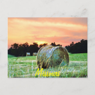 Carte Postale haybales au coucher du soleil
