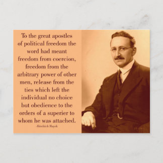 Carte Postale Hayek on freedom