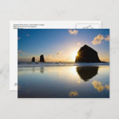 Carte Postale Haystack Rock Sunset - Cannon Beach, Oregon (Devant / Derrière)