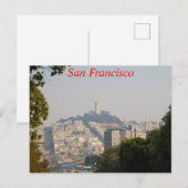 Carte Postale Hazy Coit Tower, San Francisco, Californie (Devant / Derrière)
