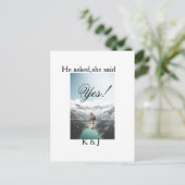 Carte Postale He asked she said yes engagement photo name stylis (Debout devant)