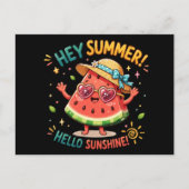 Carte Postale Hé été Bonjour Soleil Pastèque (Devant)