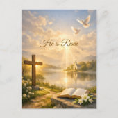 Carte Postale He Is Risen Christian Easter Resurrection  (Devant)