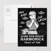 Carte Postale Hé les enfants ! Appelez des OVNI ! (Devant / Derrière)