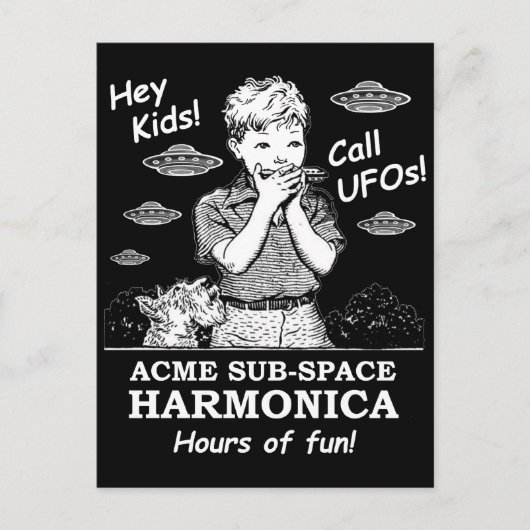 Carte Postale Hé les enfants ! Appelez des OVNI ! (Devant)