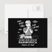 Carte Postale Hé les enfants ! Appelez des OVNI ! (Devant / Derrière)