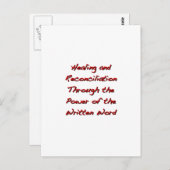 Carte Postale Healing and reconciliation (Devant / Derrière)