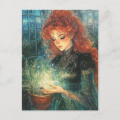 Carte Postale Healing Green Witch With Herbs (Devant)